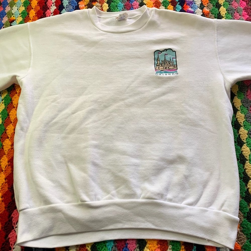 Vintage 90s Orlando Q-12 Embroidered Oversized Crewneck Sweatshirt Disne… - Picture 7 of 14